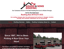 Tablet Screenshot of adamsandsonsroofing.com